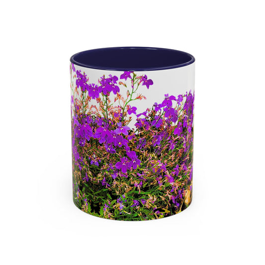 Purple Wildflower Accent Coffee Mug — Floral Botanical Coffee Cup (11/15oz)