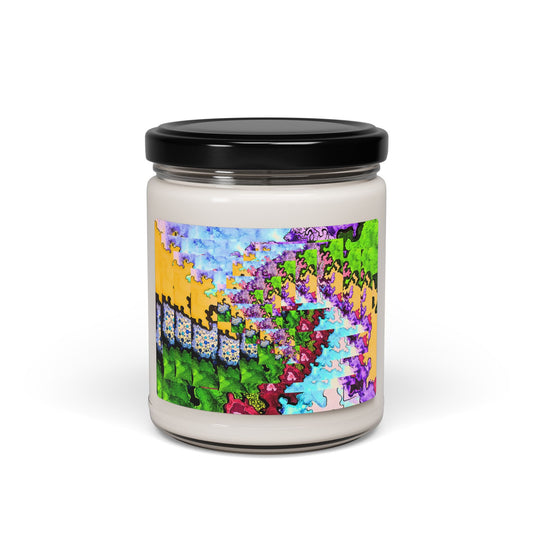 Scented Soy Candle Colorful Abstract Art