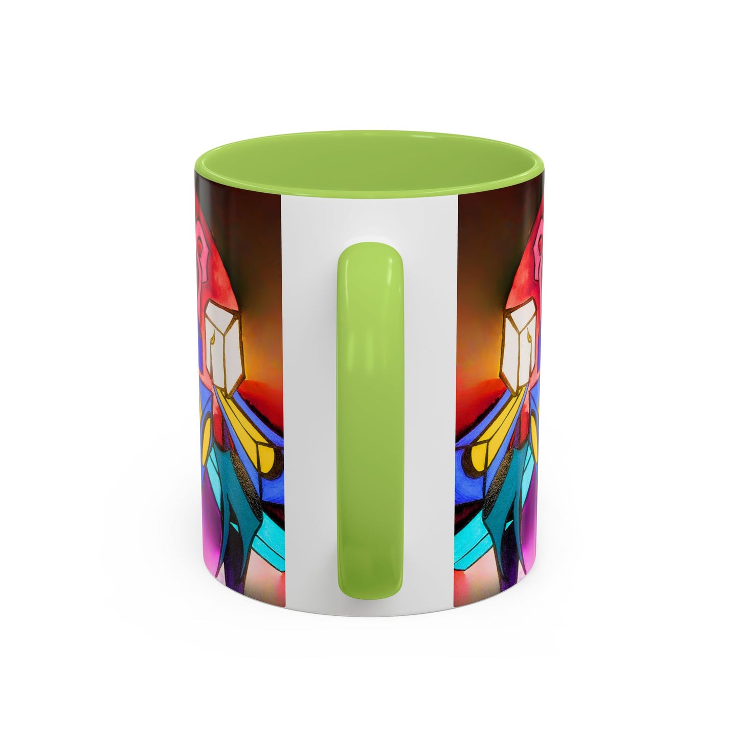 Abstract Neon Art Coffee Mug — Colorful Geometric Accent Mug