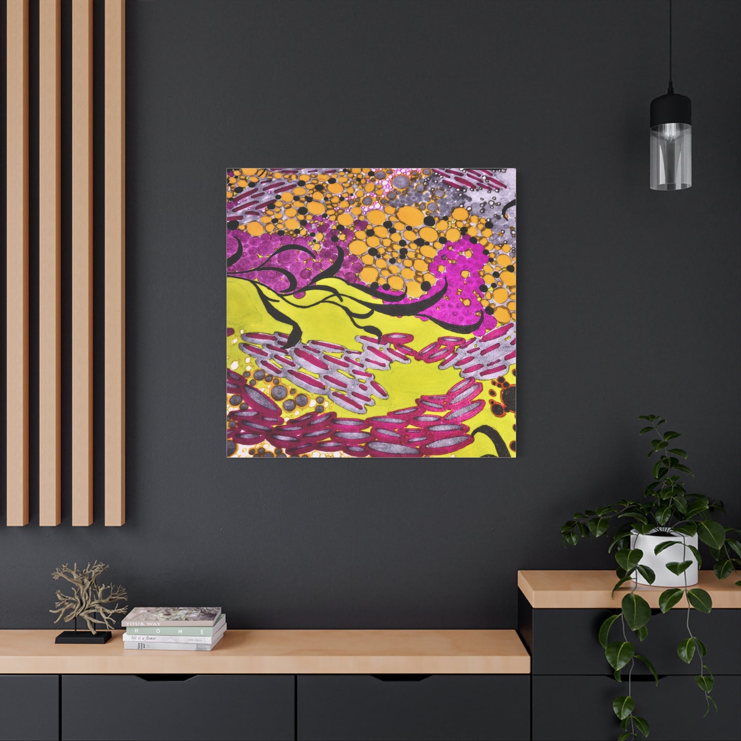Vibrant Yellow & Magenta Wall Art