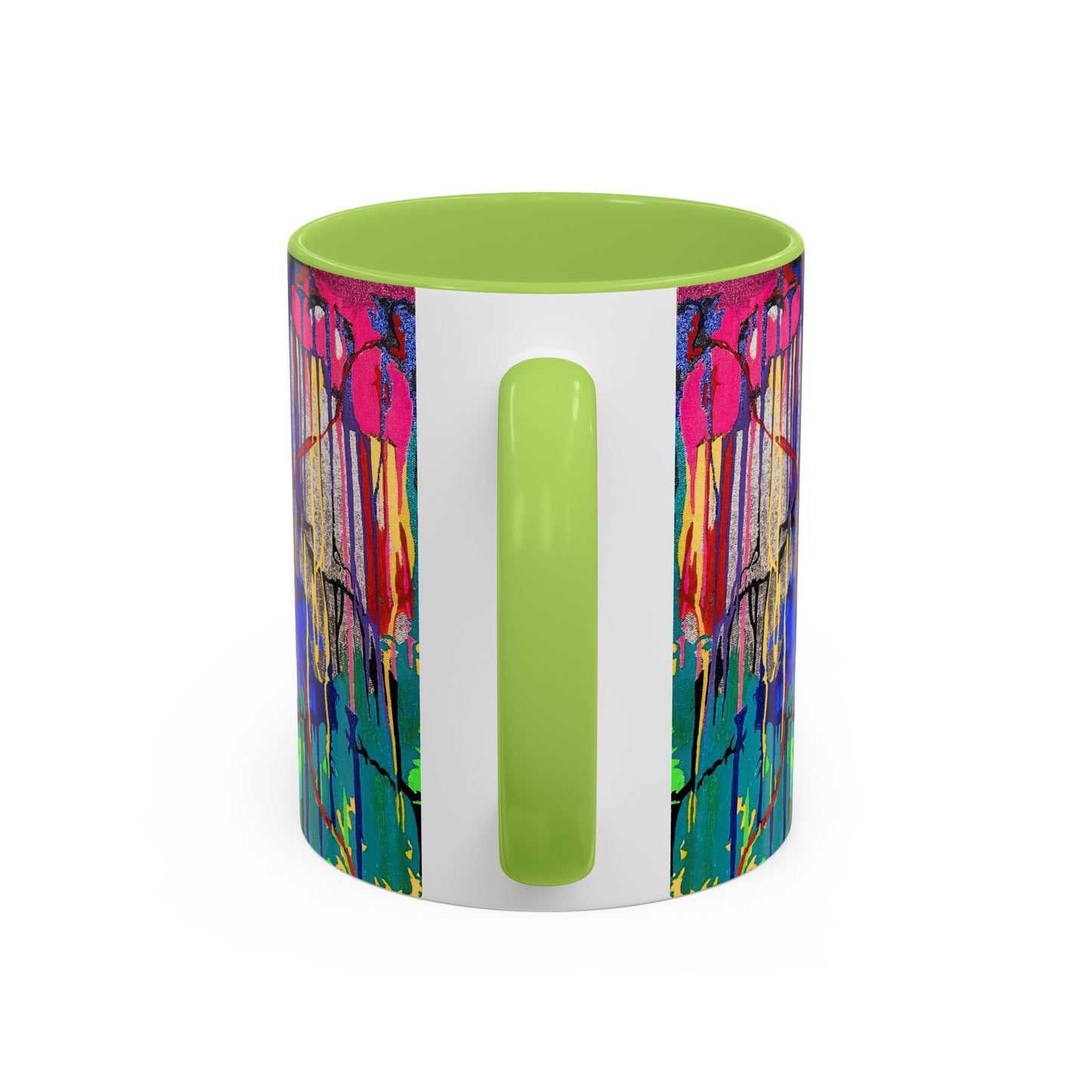 Colorful Drip Art Coffee Mug – Vibrant Abstract Floral Accent (11/15oz)