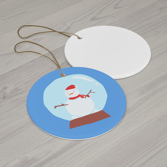 Ceramic Snow Globe Ornament