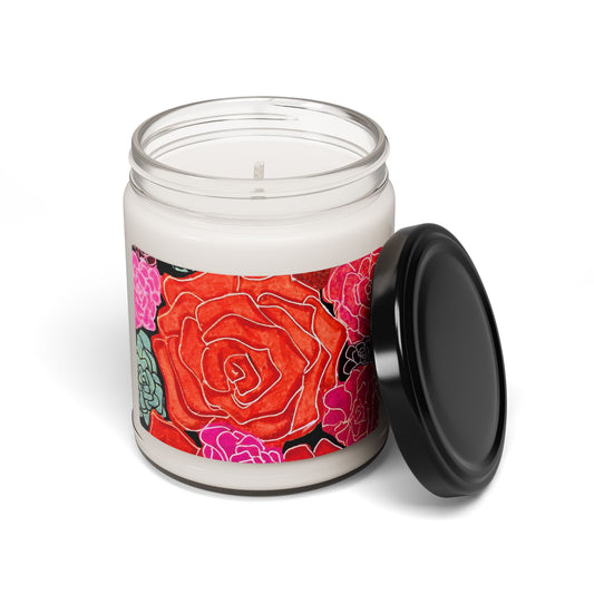 Floral Rose Soy Candle – Scented Jar