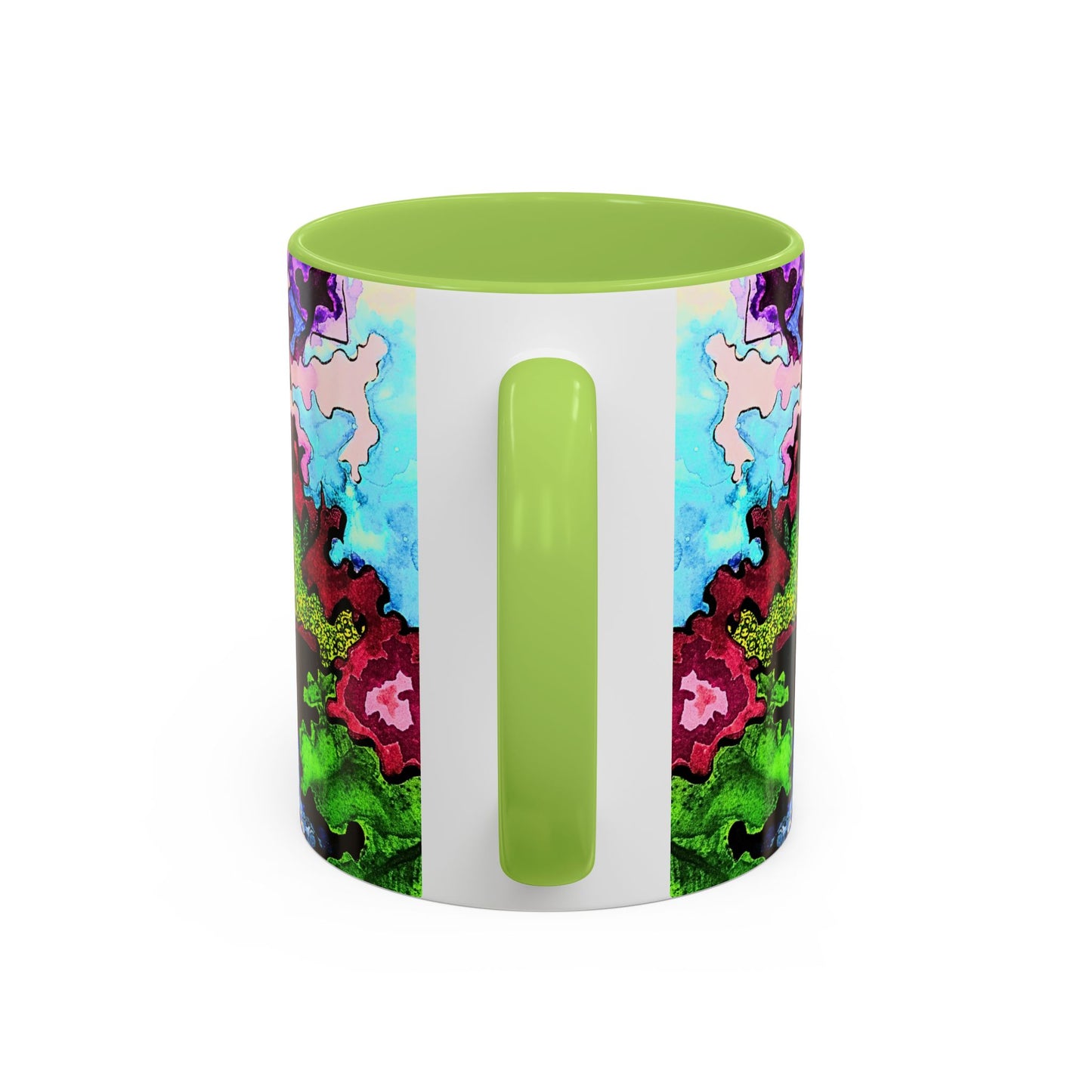 Psychedelic Abstract Accent Coffee Mug — Colorful Inkblot Art (11/15oz)
