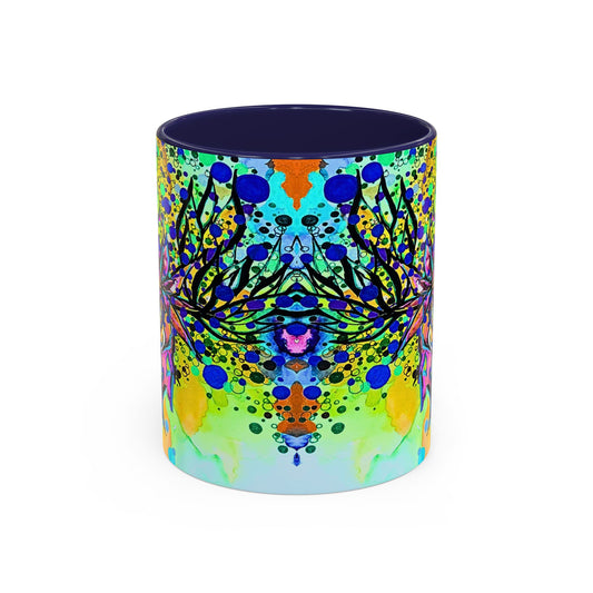 Artistic Floral Coffee Mug — Colorful Watercolor Mandala Accent Mug (11/15oz)