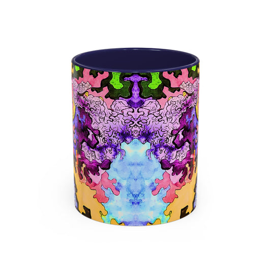 Psychedelic Abstract Accent Coffee Mug — Colorful Inkblot Art (11/15oz)