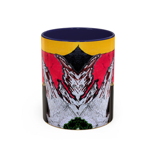 Abstract Mountain Dragon Coffee Mug — Colorful Accent Ceramic Mug (11/15oz)