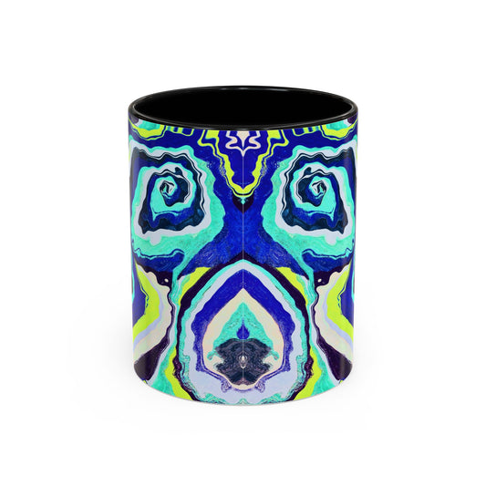 Abstract Blue Swirl Accent Coffee Mug
