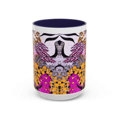 Accent Coffee Mug — Vibrant Abstract Floral Pattern (11/15oz)