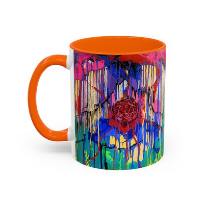 Colorful Drip Art Coffee Mug – Vibrant Abstract Floral Accent (11/15oz)