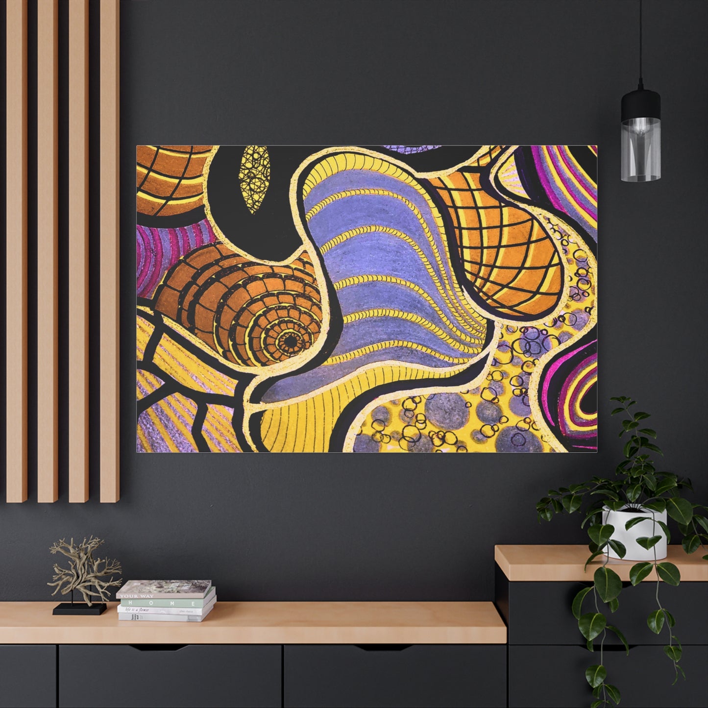 Abstract Gold & Purple Canvas Art