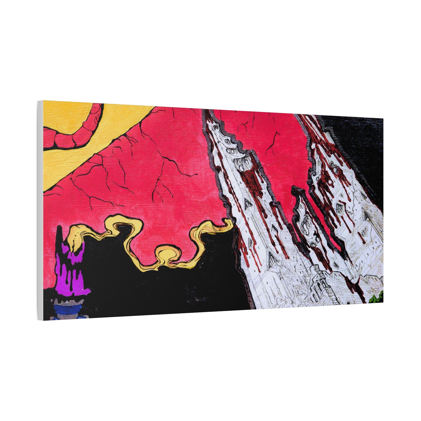 Surreal Mountain Flame Matte Canvas Wall Art