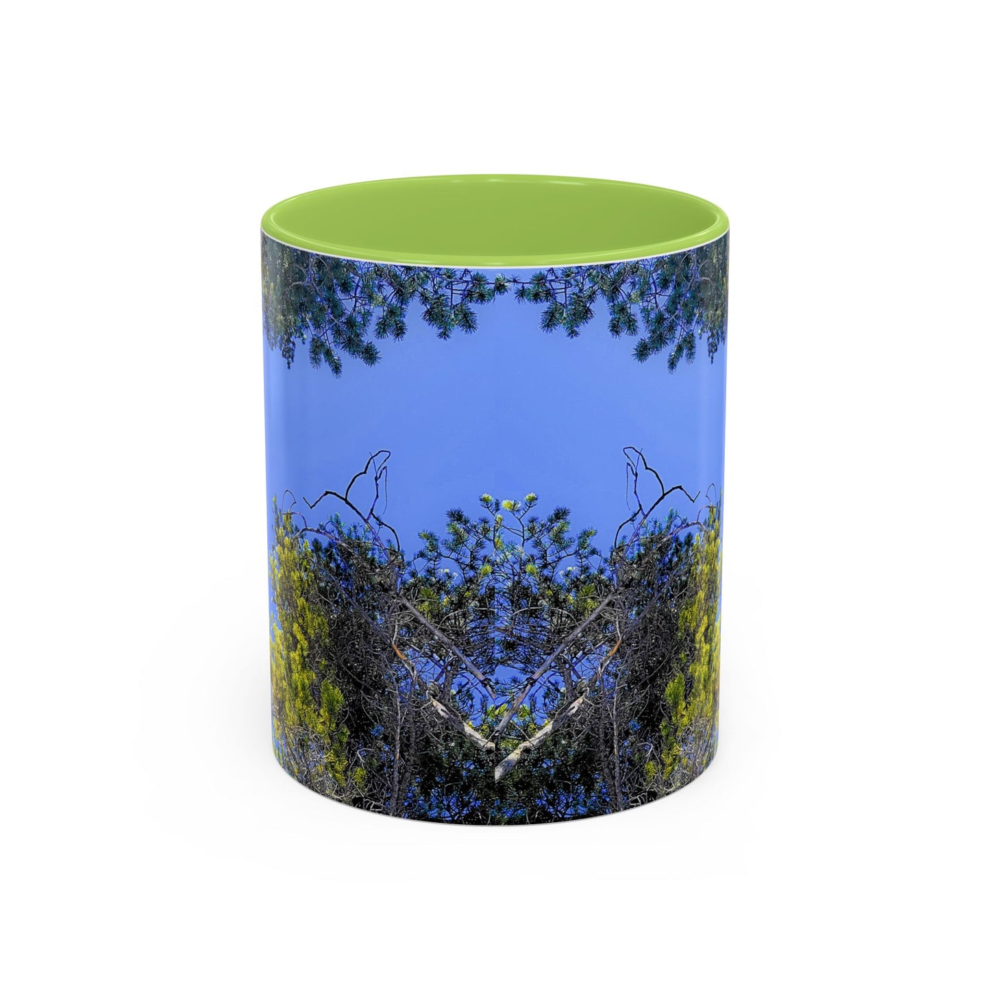 Scenic Pine Tree Sky Accent Coffee Mug – Nature Photography 11/15oz