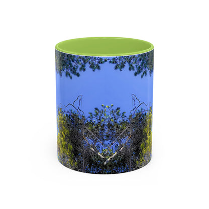 Scenic Pine Tree Sky Accent Coffee Mug – Nature Photography 11/15oz