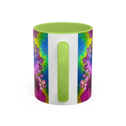 Vibrant Abstract Inkblot Accent Coffee Mug – Psychedelic Floral Color Splash (11/15oz)