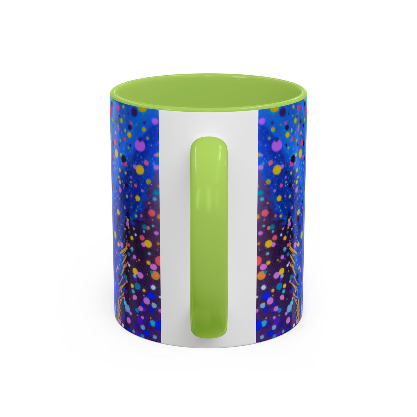 Abstract Galaxy Accent Coffee Mug — Blue Dot Constellation Design (11/15oz)