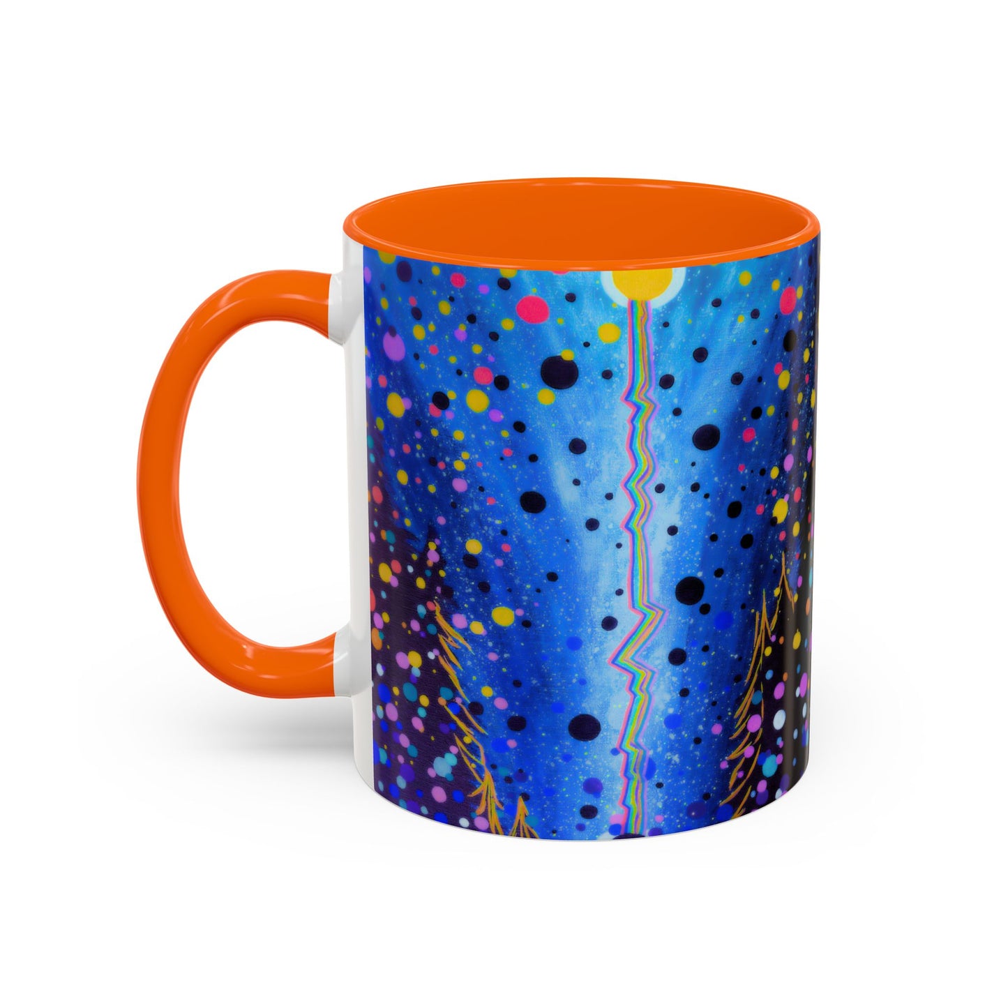 Abstract Galaxy Accent Coffee Mug — Blue Dot Constellation Design (11/15oz)