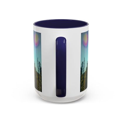 Scenic Pine Forest Accent Coffee Mug — Sunrise Landscape 11/15oz