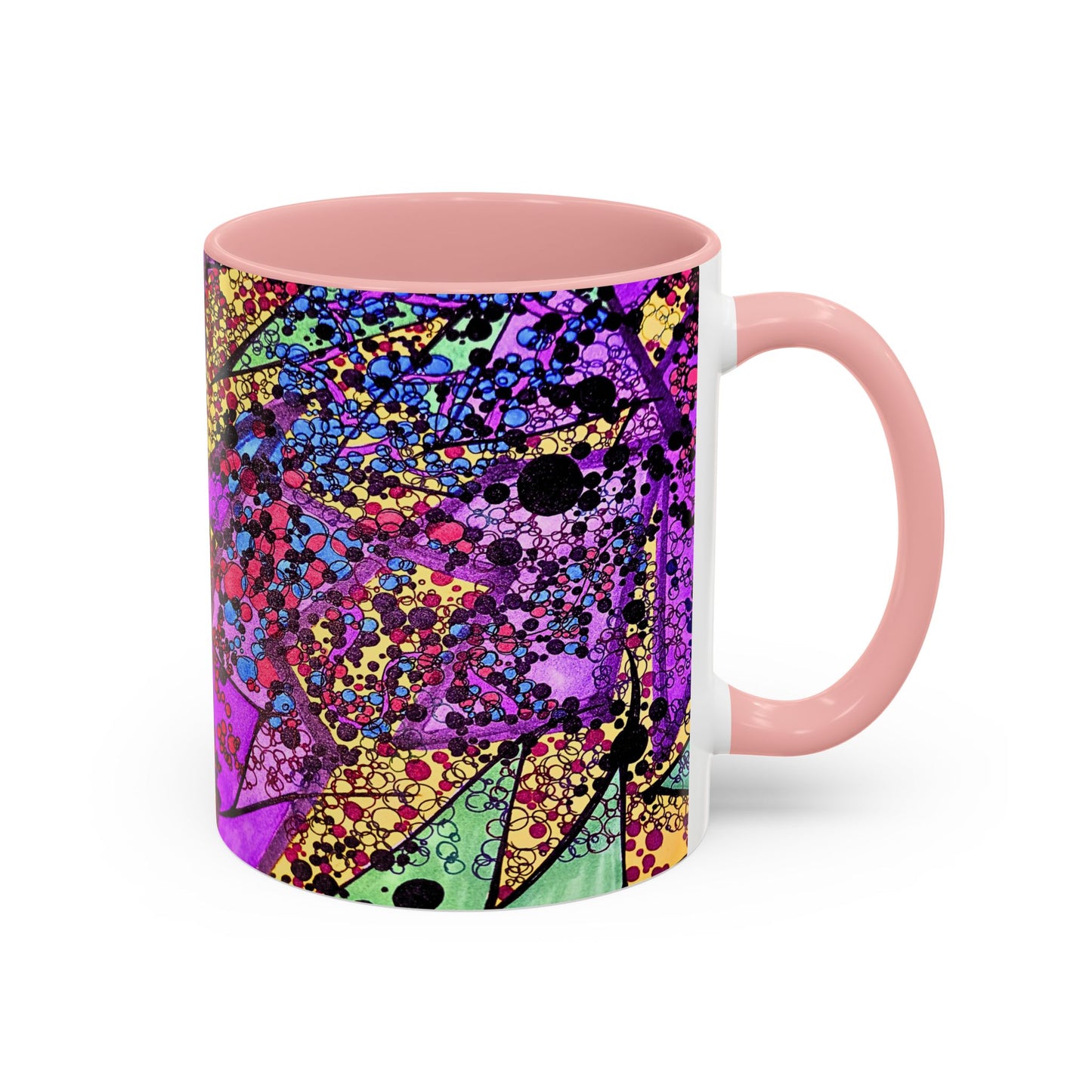 Vibrant Psychedelic Accent Coffee Mug – Colorful Abstract Art (11/15oz)