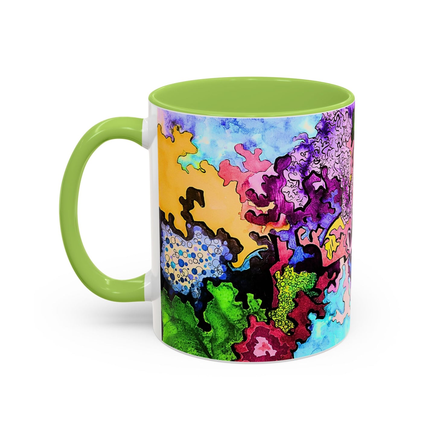 Abstract Colorful Art Coffee Mug — Vibrant Symmetry Accent Mug