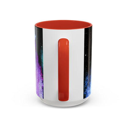 Galaxy Swirl Accent Coffee Mug — Pink Purple Nebula Art (11/15 oz)