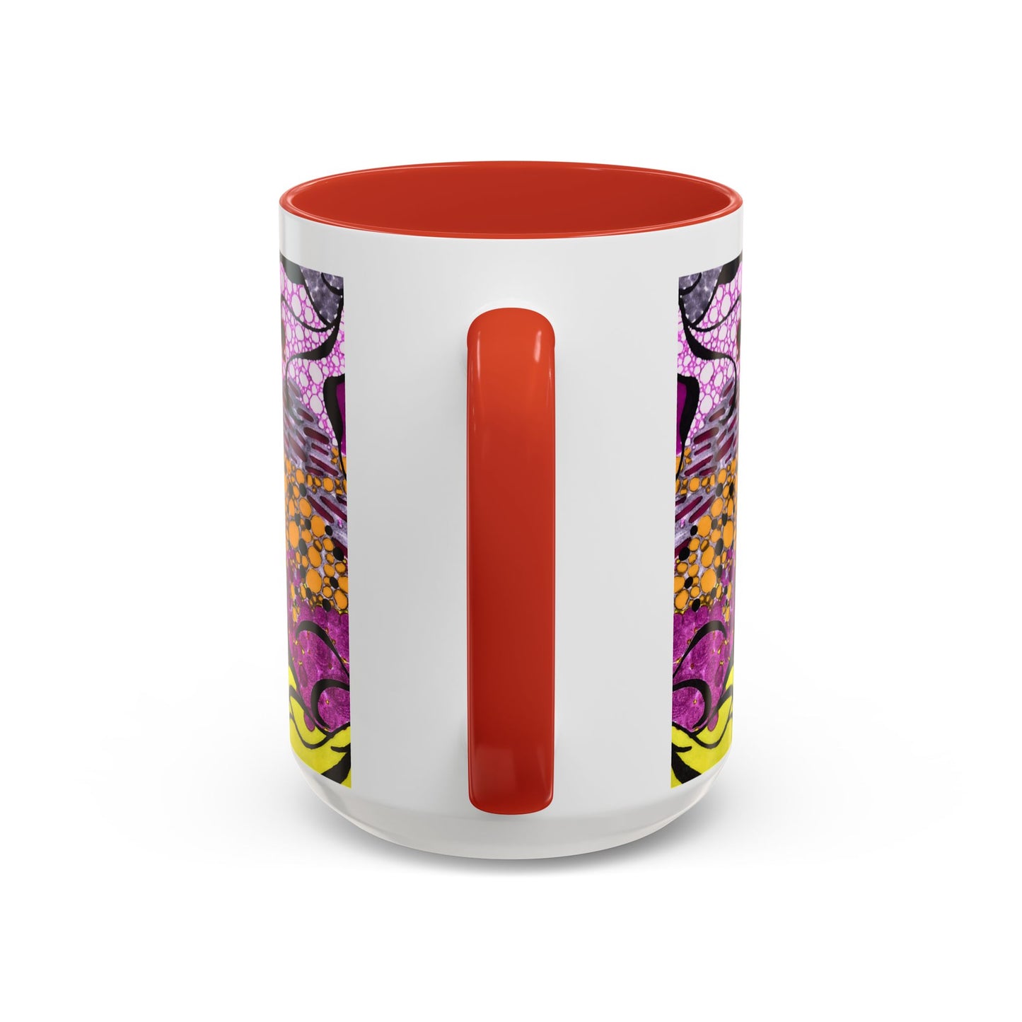 Accent Coffee Mug — Vibrant Abstract Floral Pattern (11/15oz)