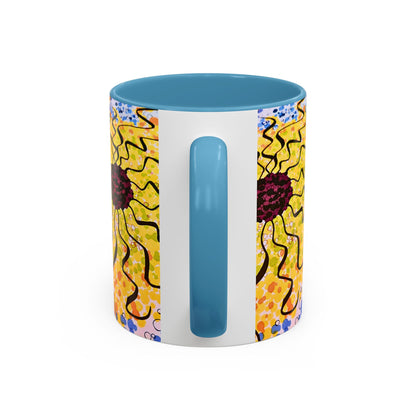 Sunburst Floral Accent Coffee Mug