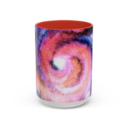 Galaxy Swirl Accent Coffee Mug — Pink Purple Nebula Art (11/15 oz)