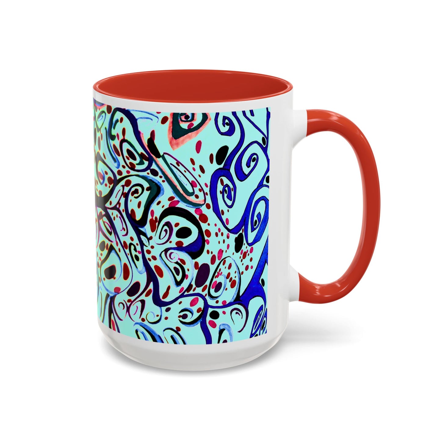 Abstract Floral Accent Coffee Mug