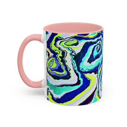 Abstract Blue Swirl Accent Coffee Mug