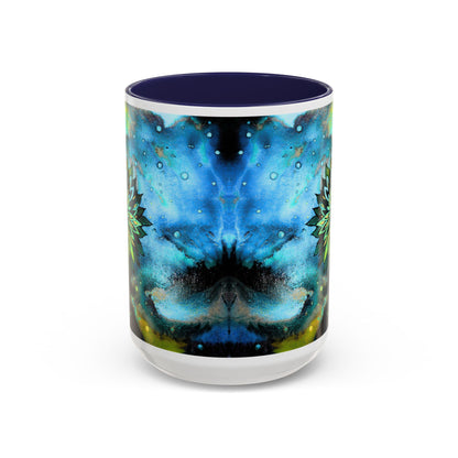 Blue Galaxy Floral Accent Coffee Mug — 11/15oz