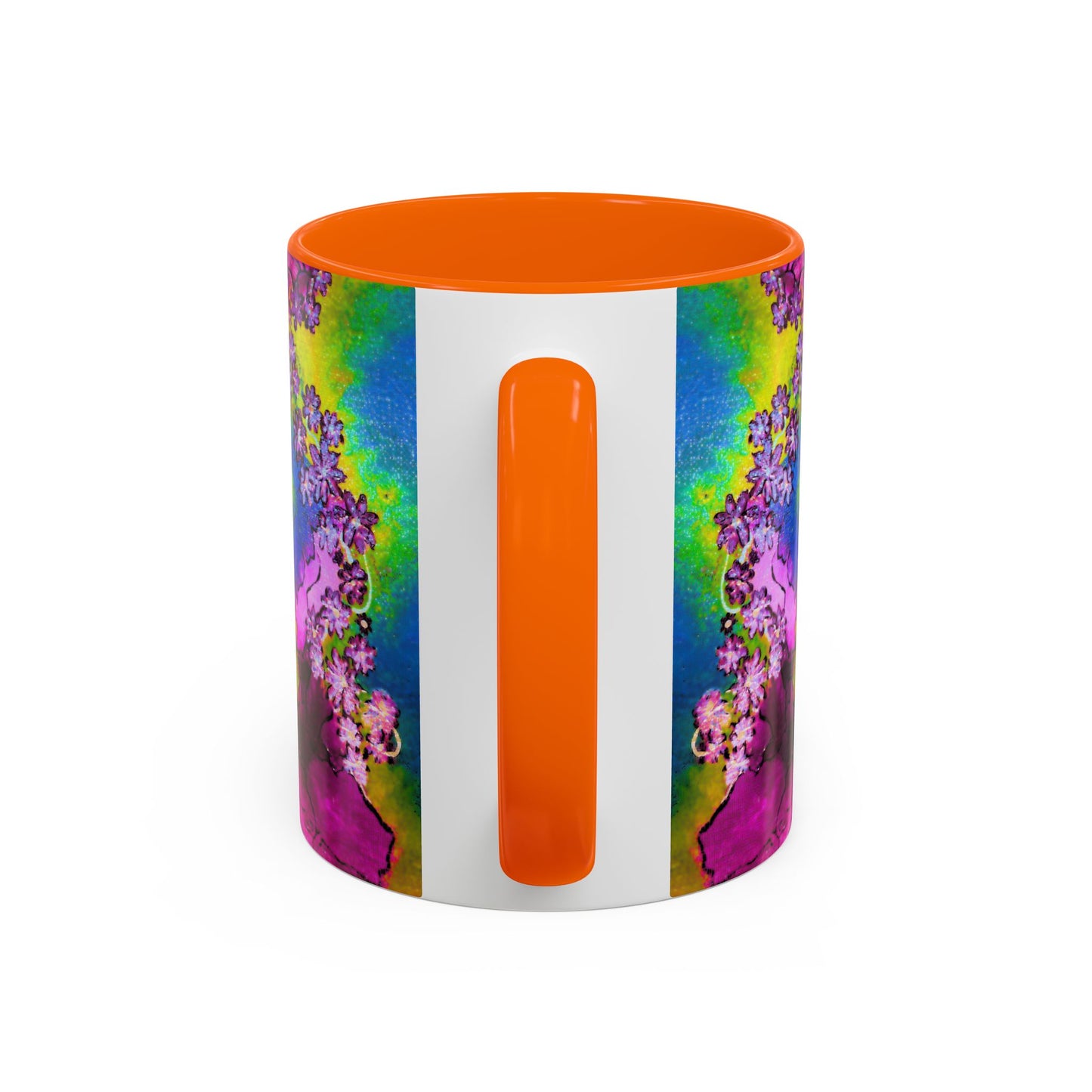Vibrant Abstract Inkblot Accent Coffee Mug – Psychedelic Floral Color Splash (11/15oz)