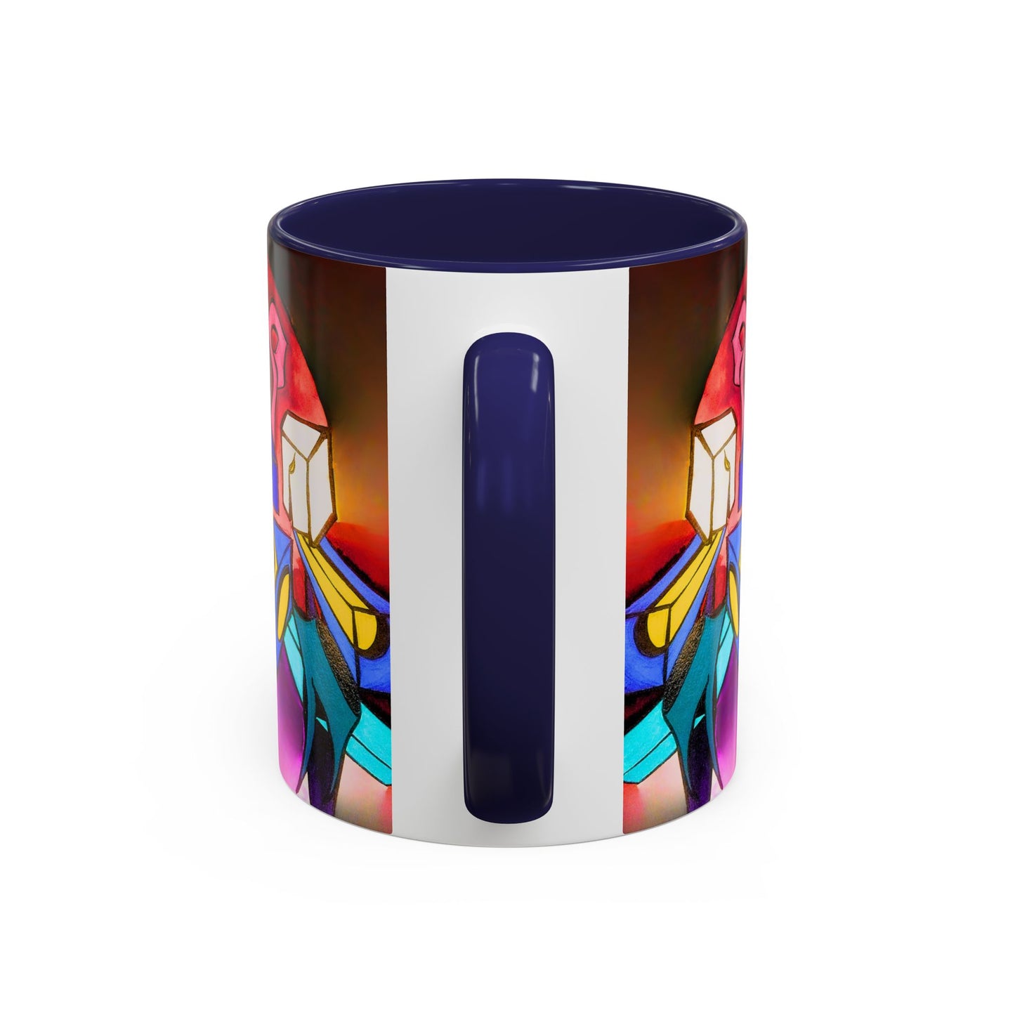 Abstract Neon Art Coffee Mug — Colorful Geometric Accent Mug
