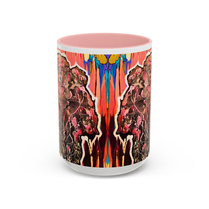 Abstract Floral Accent Coffee Mug — Vibrant Rose Art Ceramic Mug (11/15 oz)