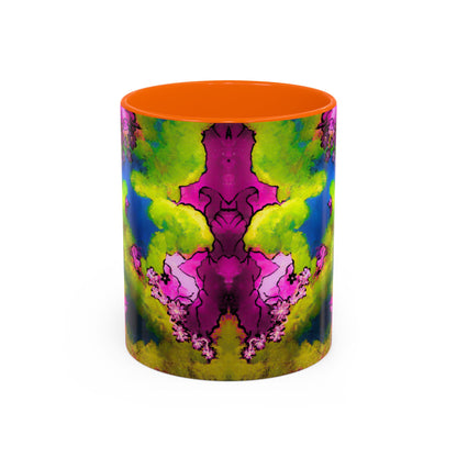 Vibrant Abstract Inkblot Accent Coffee Mug – Psychedelic Floral Color Splash (11/15oz)