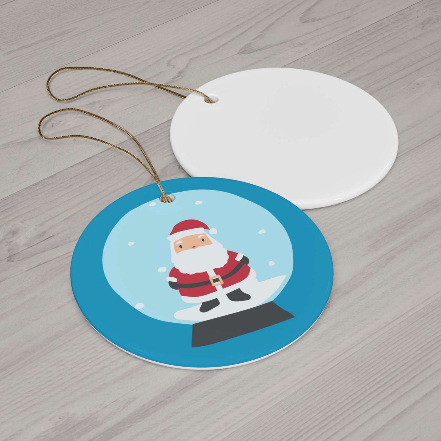 Ceramic Santa Ornament- Round