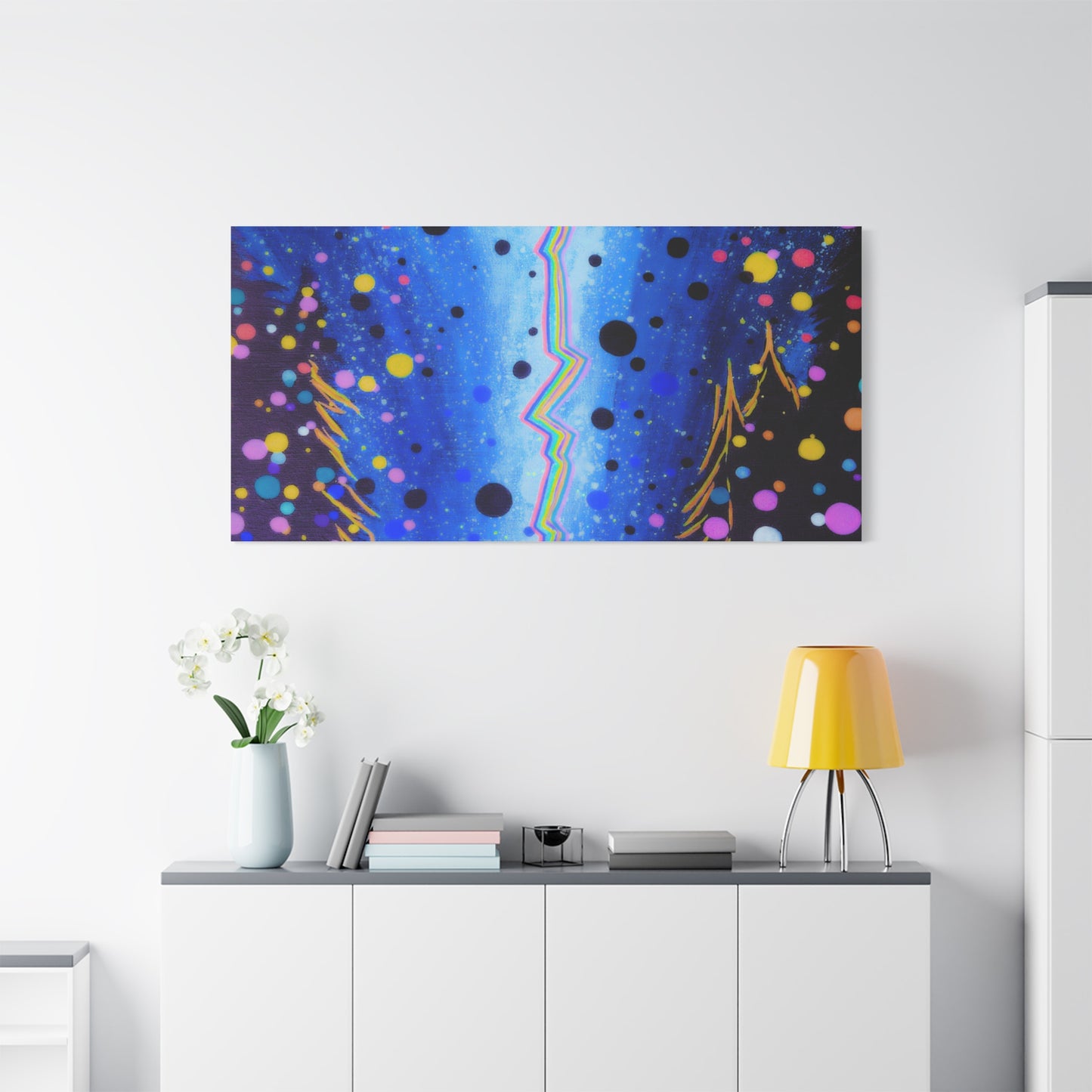 Blue Galaxy Cosmic Night Canvas Art