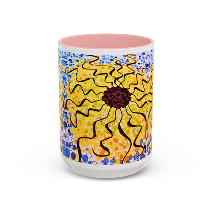 Sunburst Floral Accent Coffee Mug
