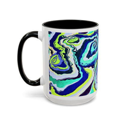Abstract Blue Swirl Accent Coffee Mug