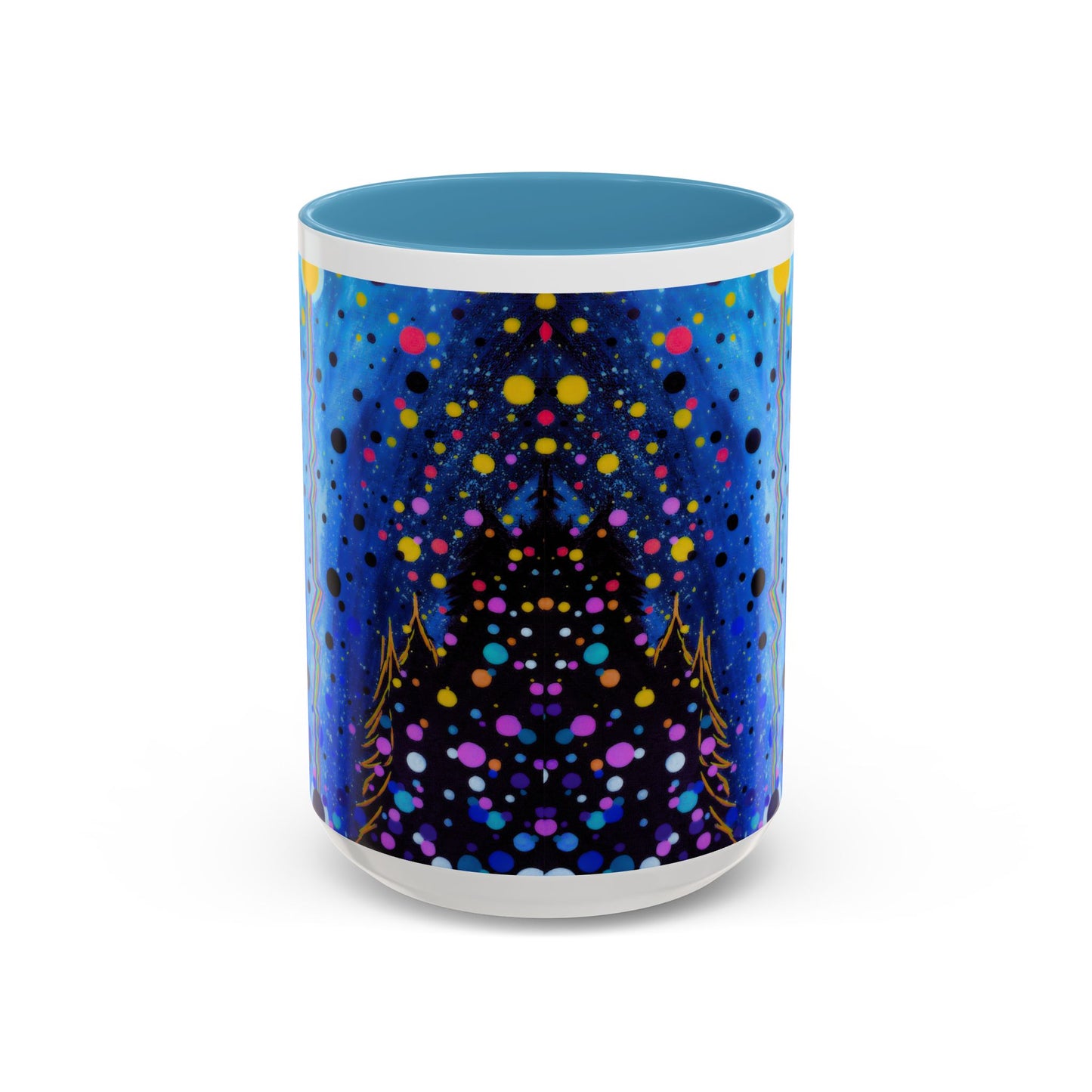Abstract Galaxy Accent Coffee Mug — Blue Dot Constellation Design (11/15oz)
