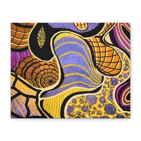 Abstract Gold & Purple Canvas Art