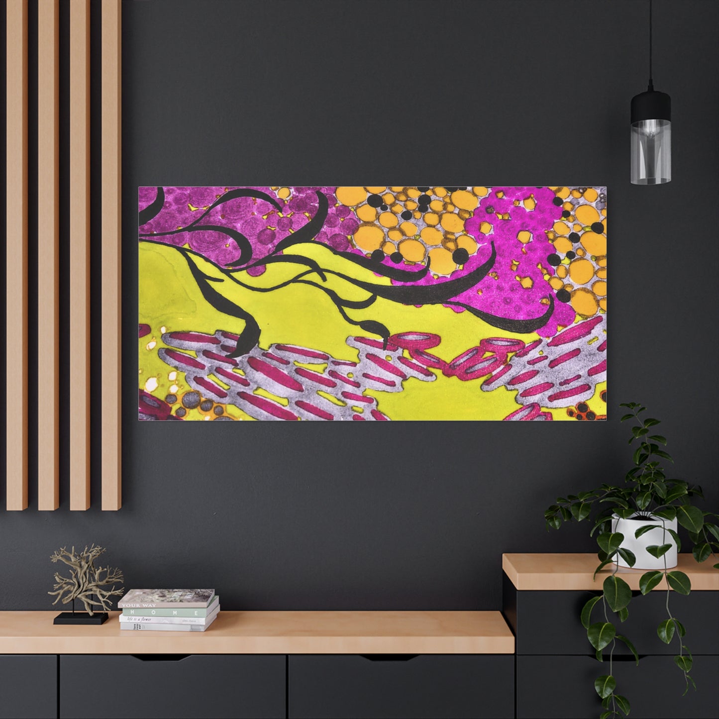 Vibrant Yellow & Magenta Wall Art