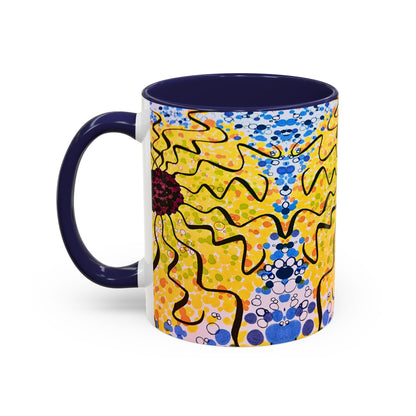 Sunburst Floral Accent Coffee Mug