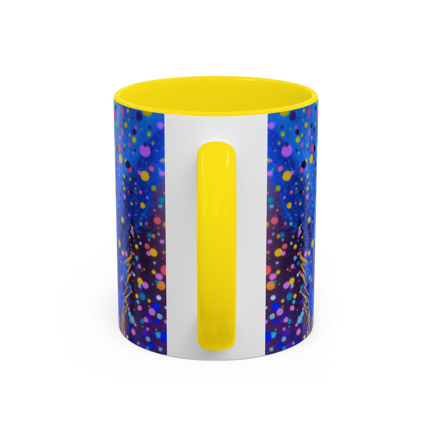 Abstract Galaxy Accent Coffee Mug — Blue Dot Constellation Design (11/15oz)