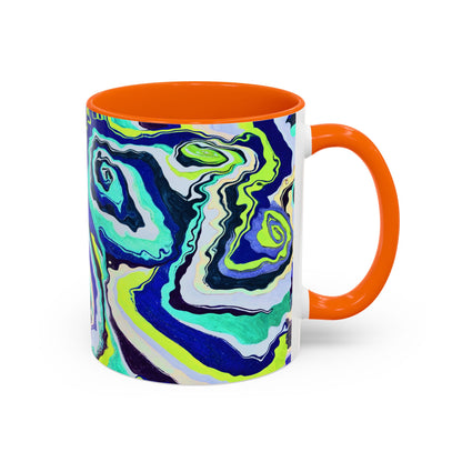 Abstract Blue Swirl Accent Coffee Mug