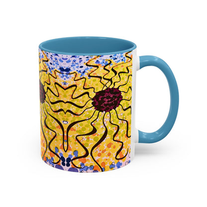 Sunburst Floral Accent Coffee Mug