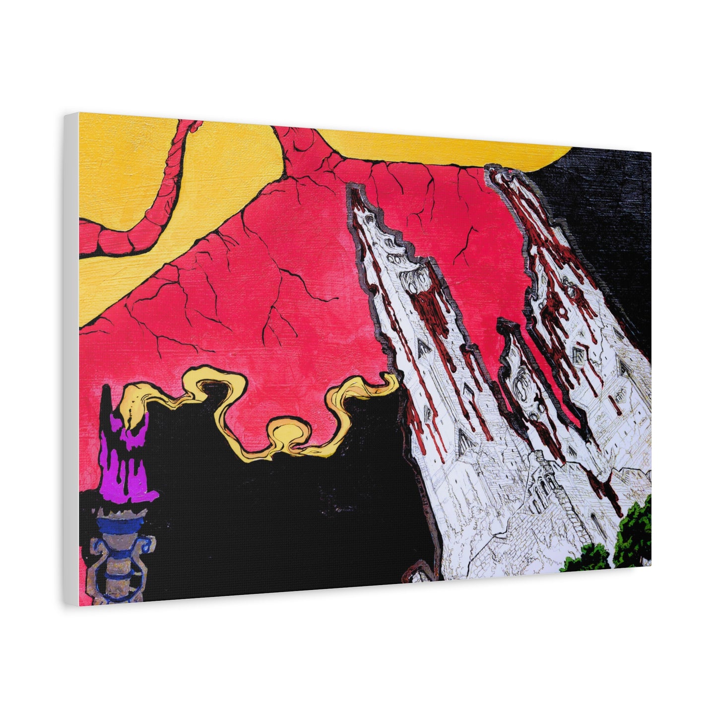 Surreal Mountain Flame Matte Canvas Wall Art