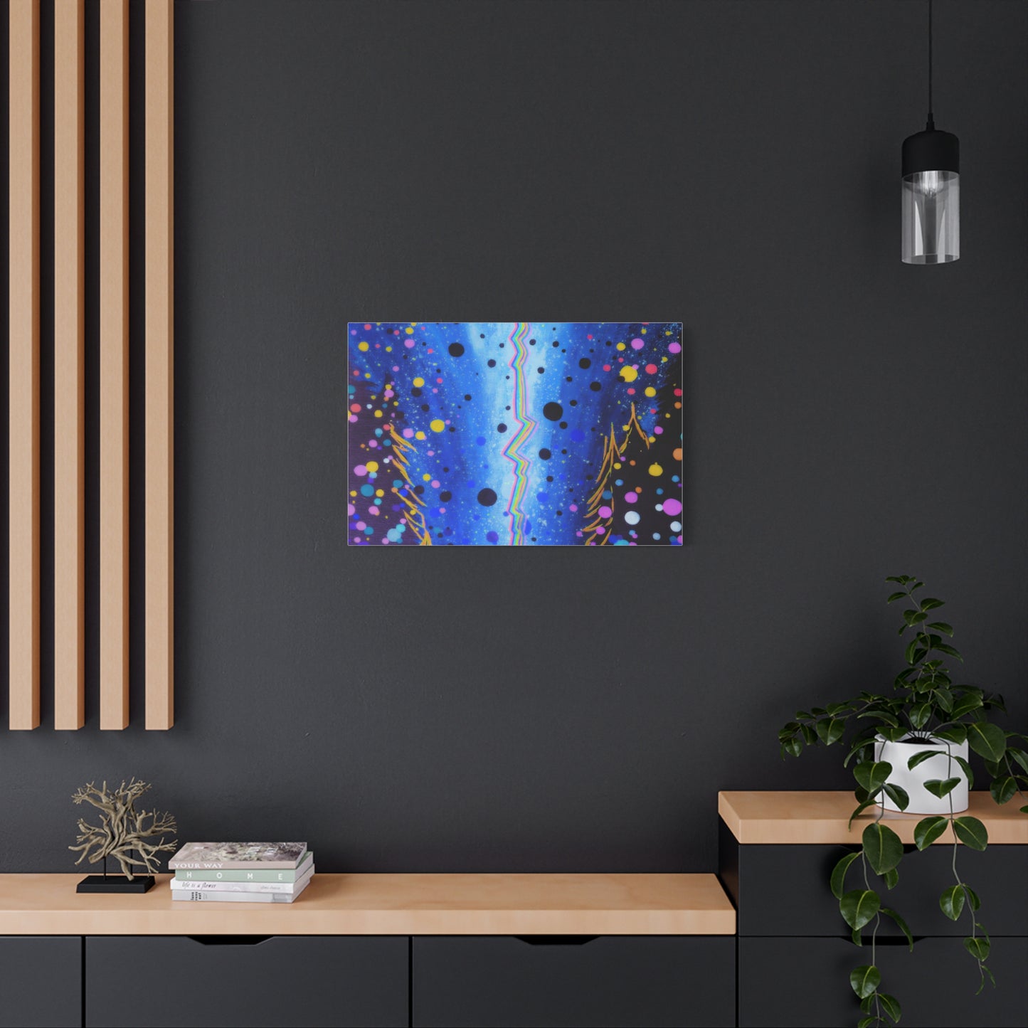 Blue Galaxy Cosmic Night Canvas Art