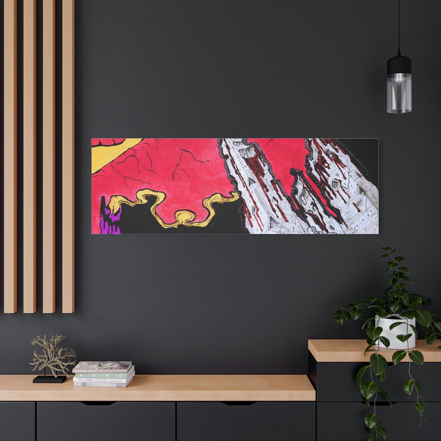 Surreal Mountain Flame Matte Canvas Wall Art