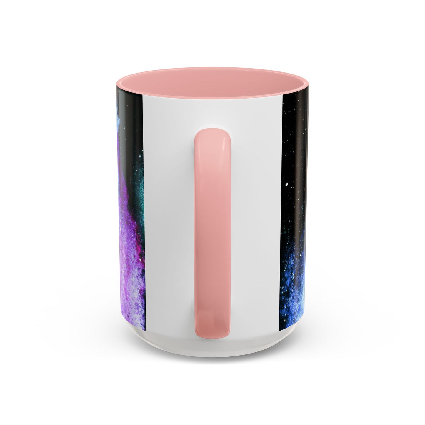 Galaxy Swirl Accent Coffee Mug — Pink Purple Nebula Art (11/15 oz)